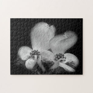 Dogwood Flowers in zwarte en witte Natuur Legpuzzel