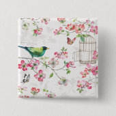 Dogwood Garden Vierkante Button 5,1 Cm (Voorkant)