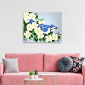 Dogwood met Blue Jay Bird Canvas Afdruk (Insitu (Woonkamer))