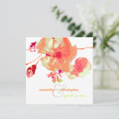 Dogwood/roze/perzik/bruiloft Uitnodigingen (Staand voorkant)