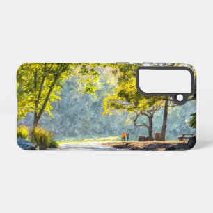 Dogwood Stroll Painterly Samsung Telefoon Case Galaxy Hoesje