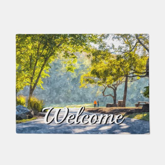 Dogwood Stroll Painterly Welcome Doormat Deurmat (Voorkant)