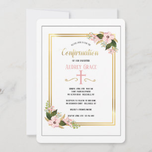 Dogwood Swag Invitation religieuse