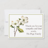 Dogwood Sympathy Bedankt Notecard Notitiekaartje (Voorkant)