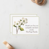 Dogwood Sympathy Bedankt Notecard Notitiekaartje (Voorkant / Achterkant in situ)