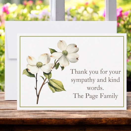 Dogwood Sympathy Bedankt Notecard Notitiekaartje