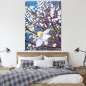 Dogwood Waterverf Canvas afdrukken (Insitu (Slaapkamer))