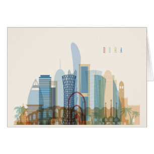 Doha, horizon de ville du Qatar  