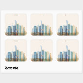 Doha, Qatar | City Skyline Vierkante Sticker (Vel)