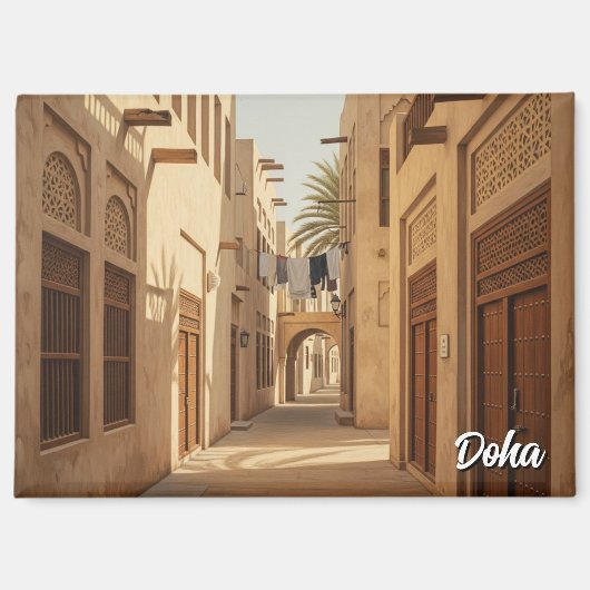Doha Qatar Reizen Magneet (Voorkant)