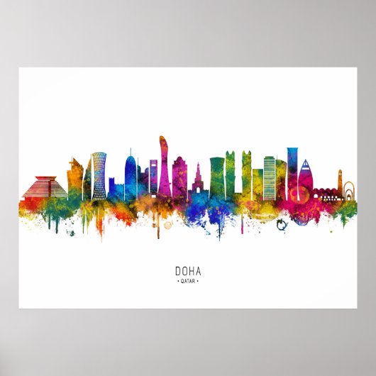 Doha Qatar Skyline Poster (Voorkant)