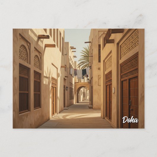 Doha Qatar Travel Briefkaart (Voorkant)