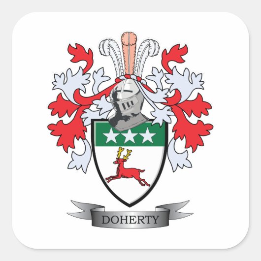 Doherty Coat of Arms Vierkante Sticker (Voorkant)