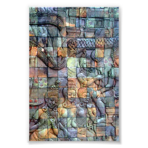 Doi Inthanon Chedi Carved Tiles Foto Afdruk