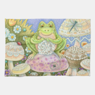 Doilies maken een Hoppy Home FROG 3 KITCHEN TOWELS Theedoek