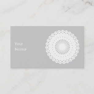 Doily. Afbeelding rond de witte kant. Visitekaartje