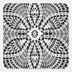 Doily Art Vierkante Sticker