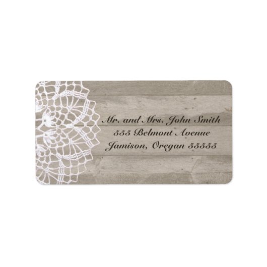  Doily & Barn Wood Adreslabel Etiket (Voorkant)