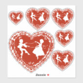  doily hart silhouet, diverse maten sticker (Vel)