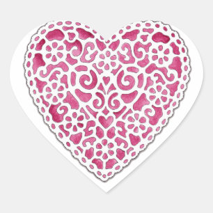 Doily Heart Hart Sticker