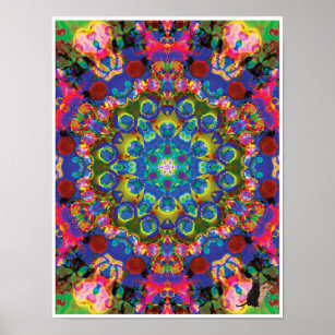 Doily Kinetic Collage Kaleidoscope Poster