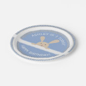 Doily Light Blue Papieren Bordje (Gekanteld)