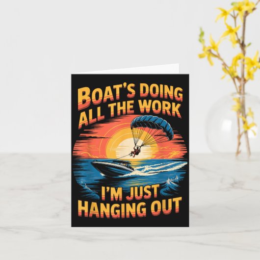 Doing All The Work Parasailer Paragliding Parasail Kaart (Gele Bloem)