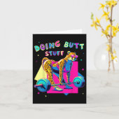 Doing Butt Stuff Cheetah Bodybuilder Gym Grappen M Kaart (Gele Bloem)