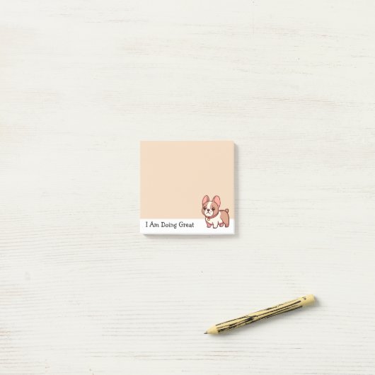 Doing Great French Bulldog Post-it® Notes (Op bureau)