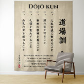 Dojo Kun – The Five Precepts of Karate Wandkleed (In situ)