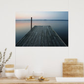 Dok over rustig water bij zonsopgang poster (Keuken)