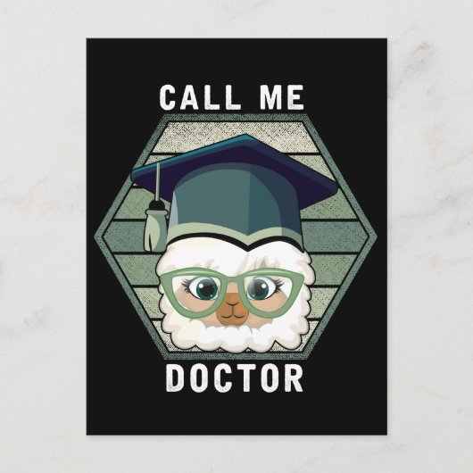 Dokter Afstuderen PHD Grappige Llama Alpaca Briefkaart (Voorkant)