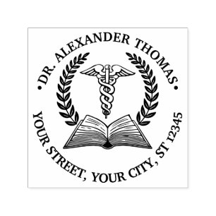 Dokter Caduceus 2LR Naam van het boek Zelfinktende Stempel