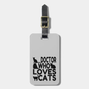 Dokter die van katten houdt bagagelabel