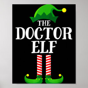 Dokter Elf Matching Familie Groep Kerstfeest P Poster