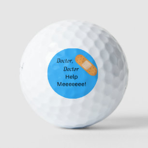 Dokter Help Meeee! Blauwe achtergrond Bandaid Golfballen