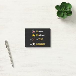 Dokter + ingenieur + kunstenaar = tandarts post-it® notes