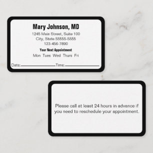 Dokter Kantoor Uw volgende afspraak Herinnering Ka Afsprakenkaartje