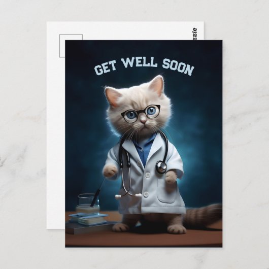 Dokter Kitten wordt snel beter Briefkaart (Voorkant / Achterkant)