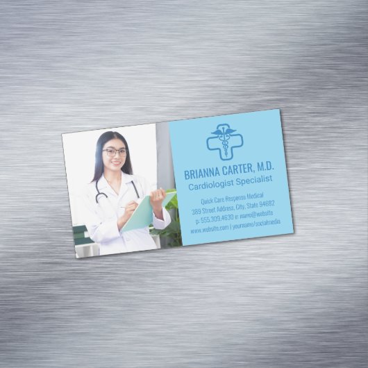 Dokter met Klembord | Ziekenhuiswerkers Magnetisch Visitekaartje (Voorbeeld)