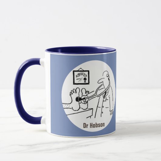 Dokter met Stethoscoop test voeten. Doctor Mok (Links)