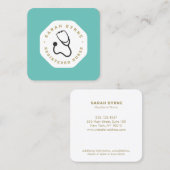 Dokter of Verpleegkundige Stethoscoop Visitekaartj Vierkante Visitekaartje (Voorkant / Achterkant)