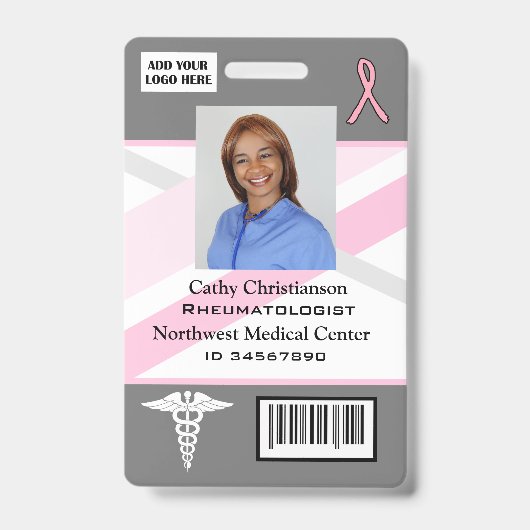 Dokter of verpleegster naam Badge Scanner Code (Voorzijde)