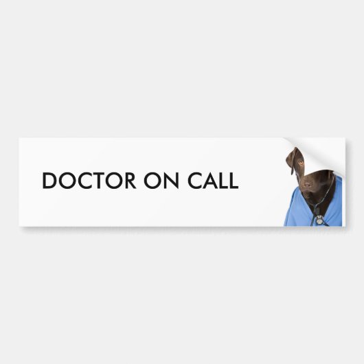 DOKTER OP ROEP BUMPERSTICKER (Voorkant)