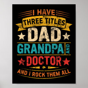 Dokter Opa voor Mannen Grappige Dokter Papa Vaders Poster