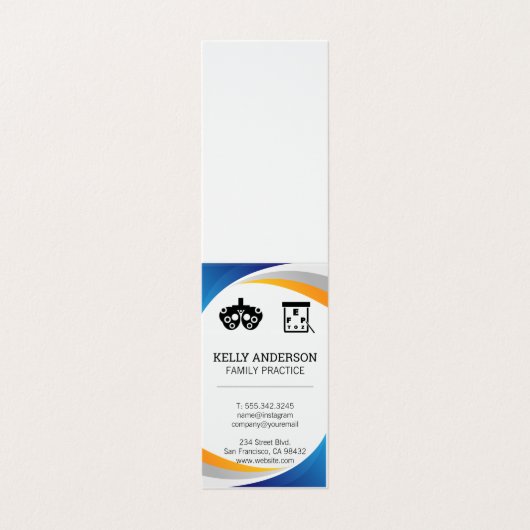 Dokter | Praktijk MD | Optometrist Visitekaartjes (Buitenkant ongevouwen)