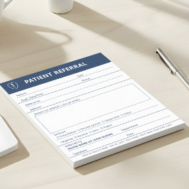 Dokter Specialist Patiënt Verwijzing Medisch Blauw Notitieblok
