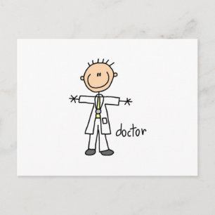 Dokter Stokfiguur Briefkaart