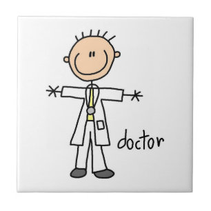 Dokter Stokfiguur Tegeltje