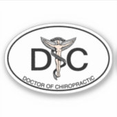 Dokter van Chiropractie met Embleem Ovale Sticker (Voorkant)